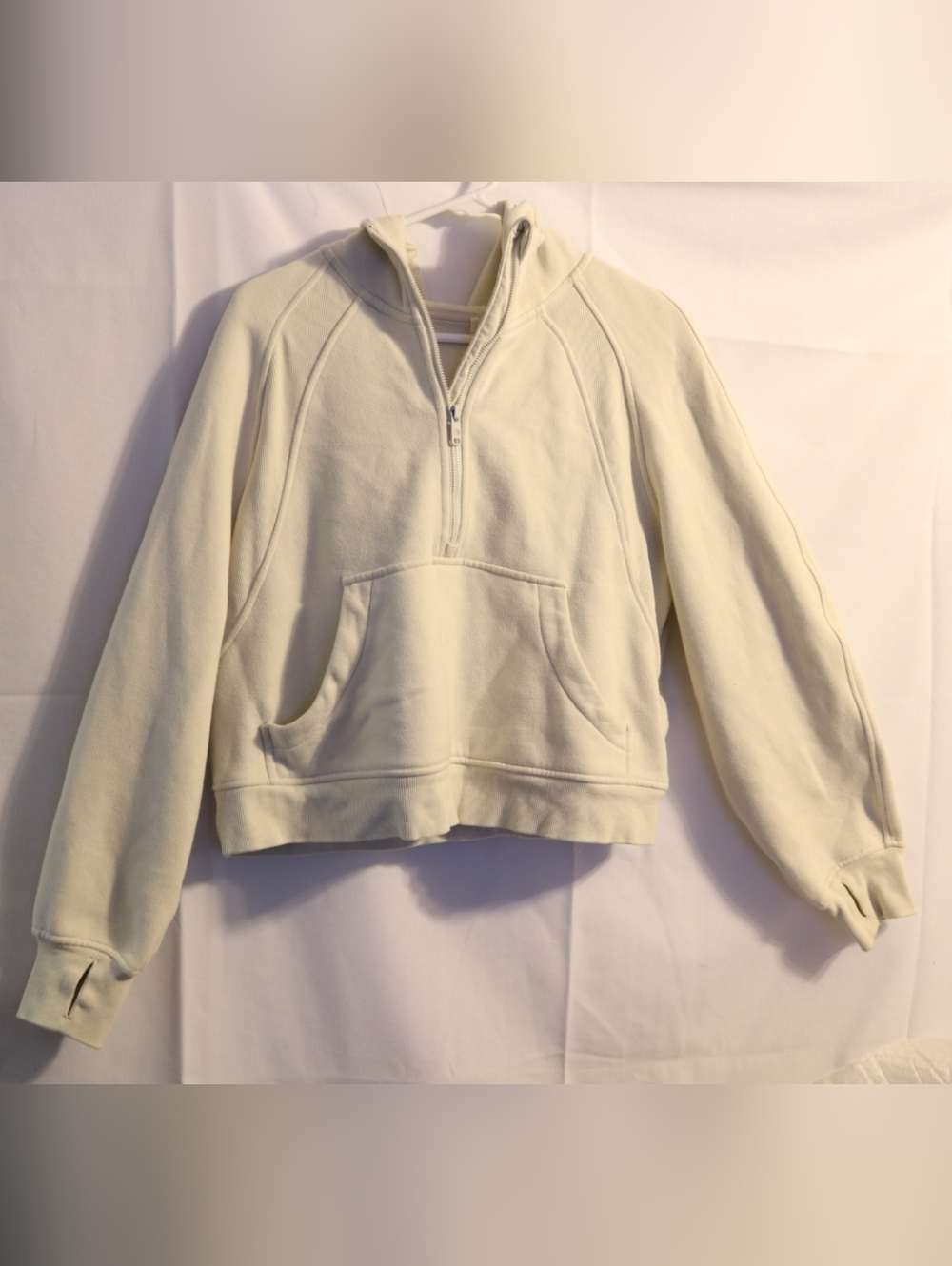 CRZ Yoga Fleece  Half Zip Pullover Sweatshirt Cream Size Small - Picture 3 of 9